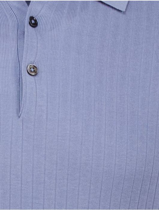 Thomas Maine polo trui korte mouw lichtblauw