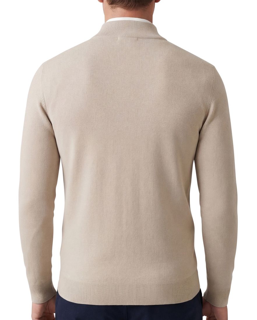 Thomas Maine trui half zip beige