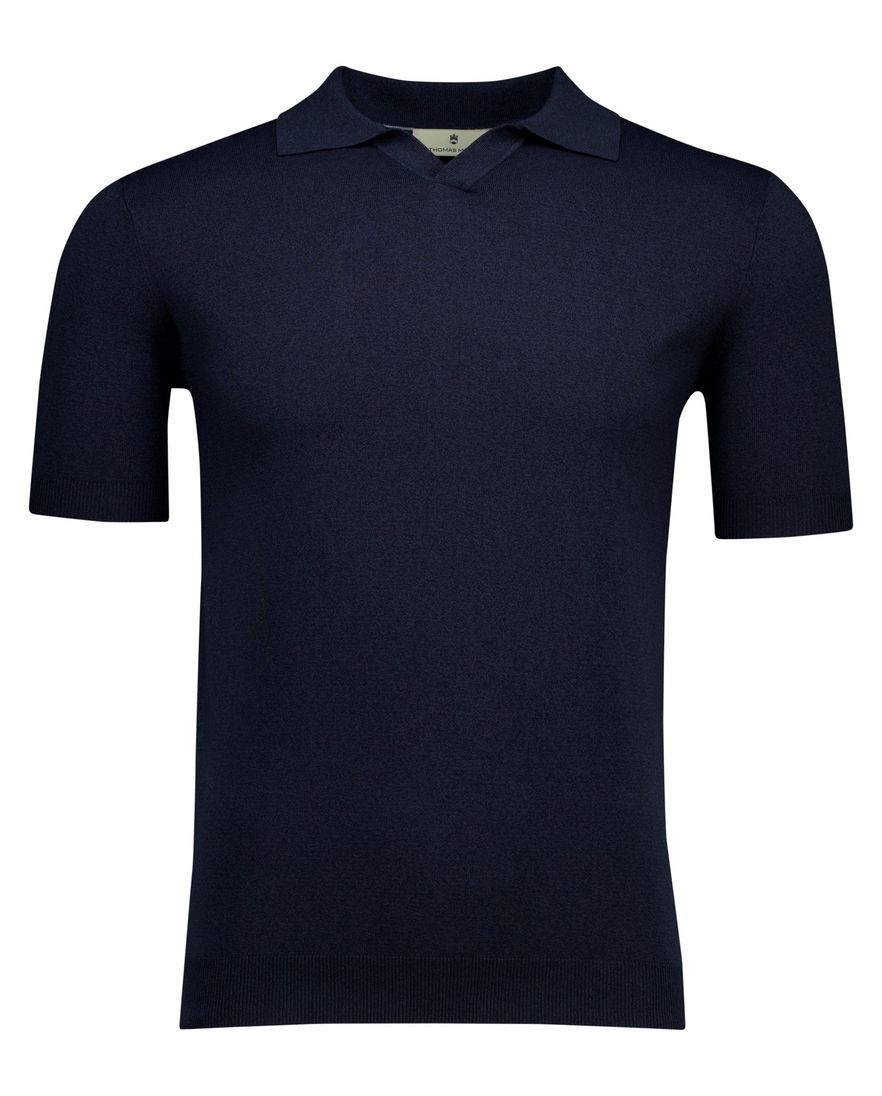 Thomas Maine polo v-hals donkerblauw normale fit
