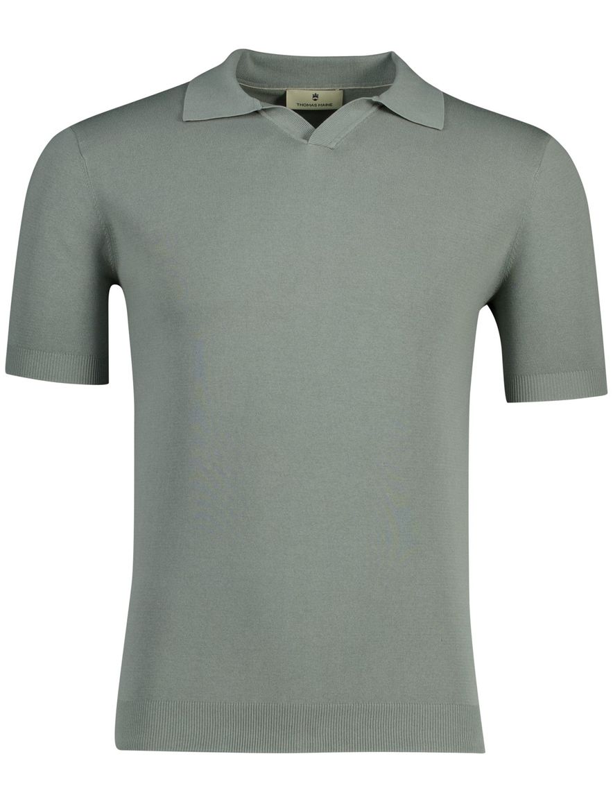 Thomas Maine polo v-hals groen effe normale fit