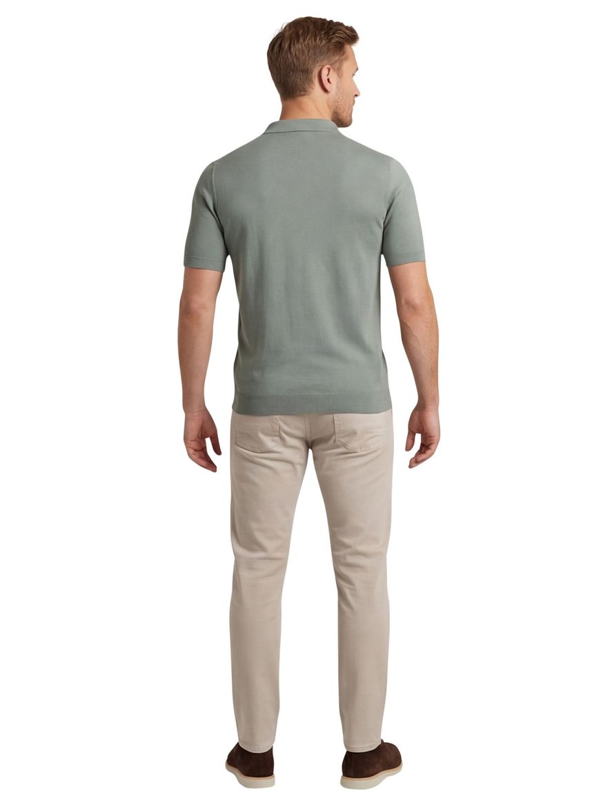 Thomas Maine polo v-hals groen effe normale fit