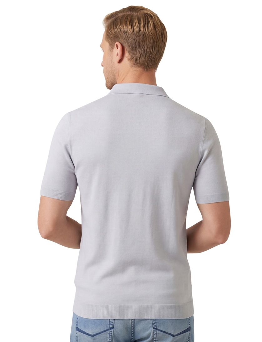 katoenen Thomas Maine poloshirt grijs effen normale fit