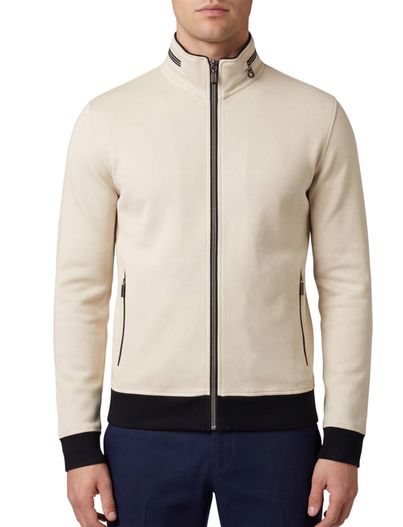 Baileys Baileys vest beige katoen effen rits