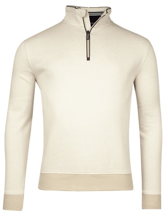 Baileys trui half zippper beige