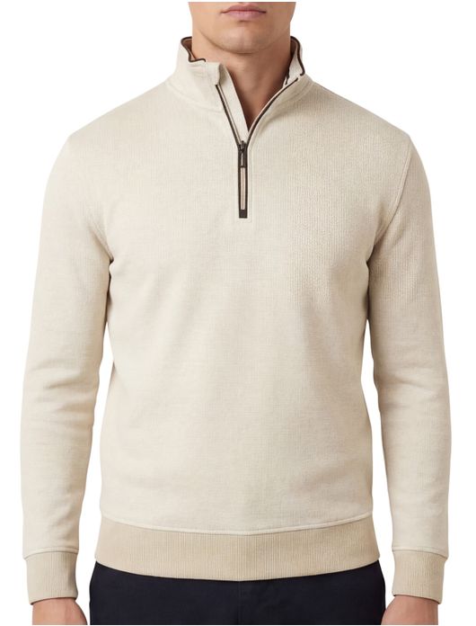 Baileys trui half zippper beige