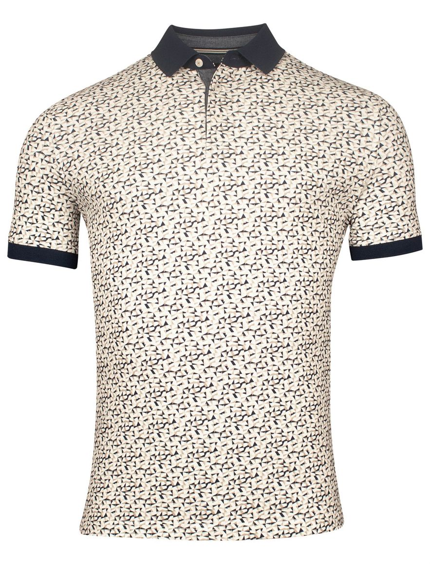 Baileys polo beige geprint 3 knoops fastener