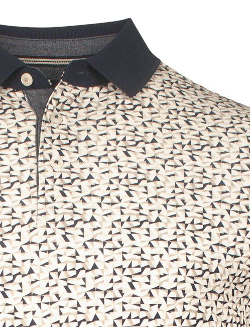 Baileys polo beige geprint 3 knoops fastener