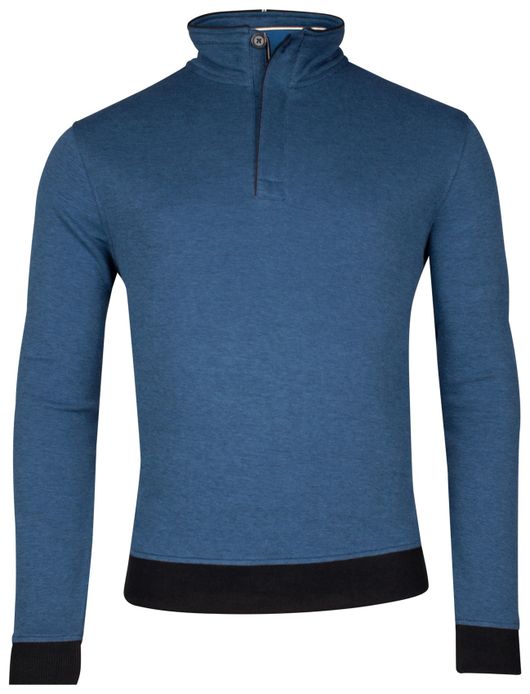 Baileys trui half zipper blauw