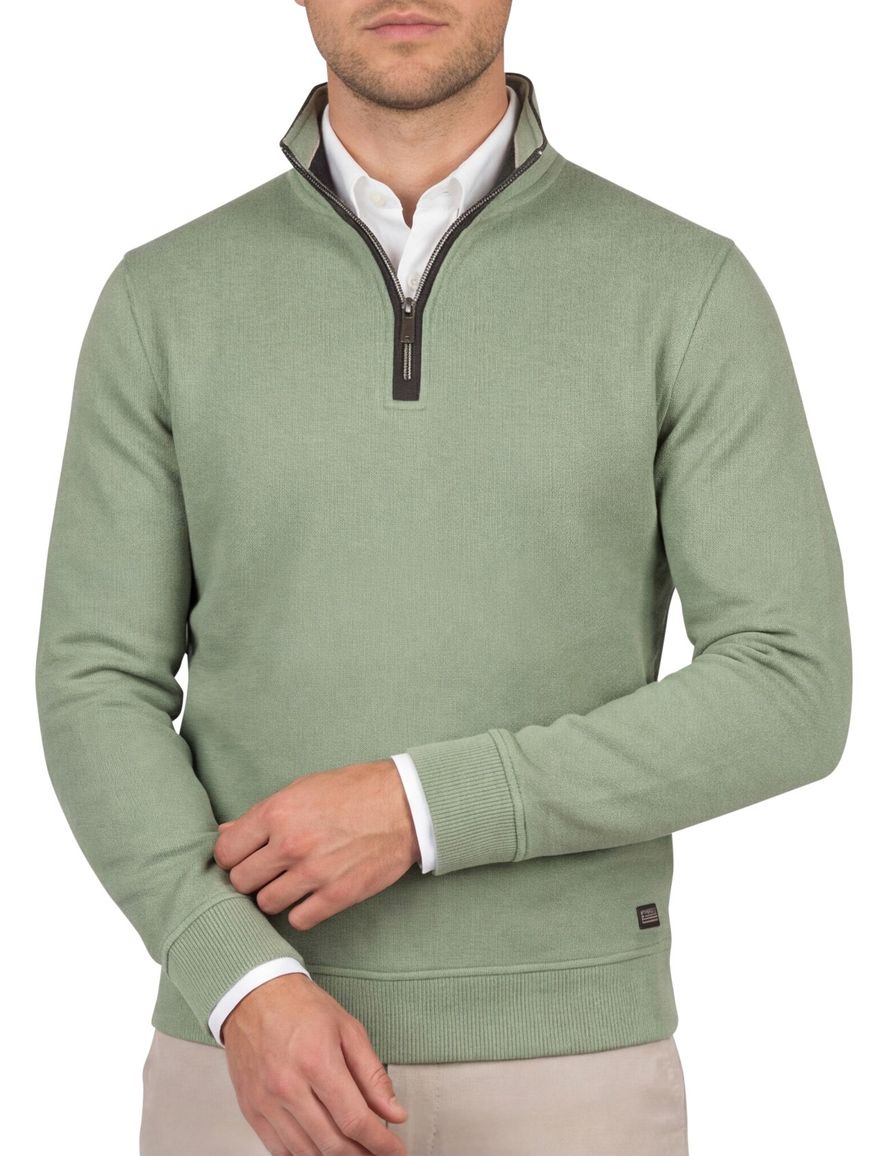 Baileys trui half zip groen katoen