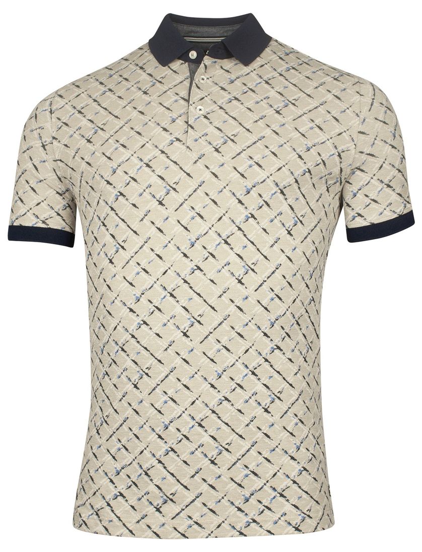 Baileys polo beige geprint v-hals