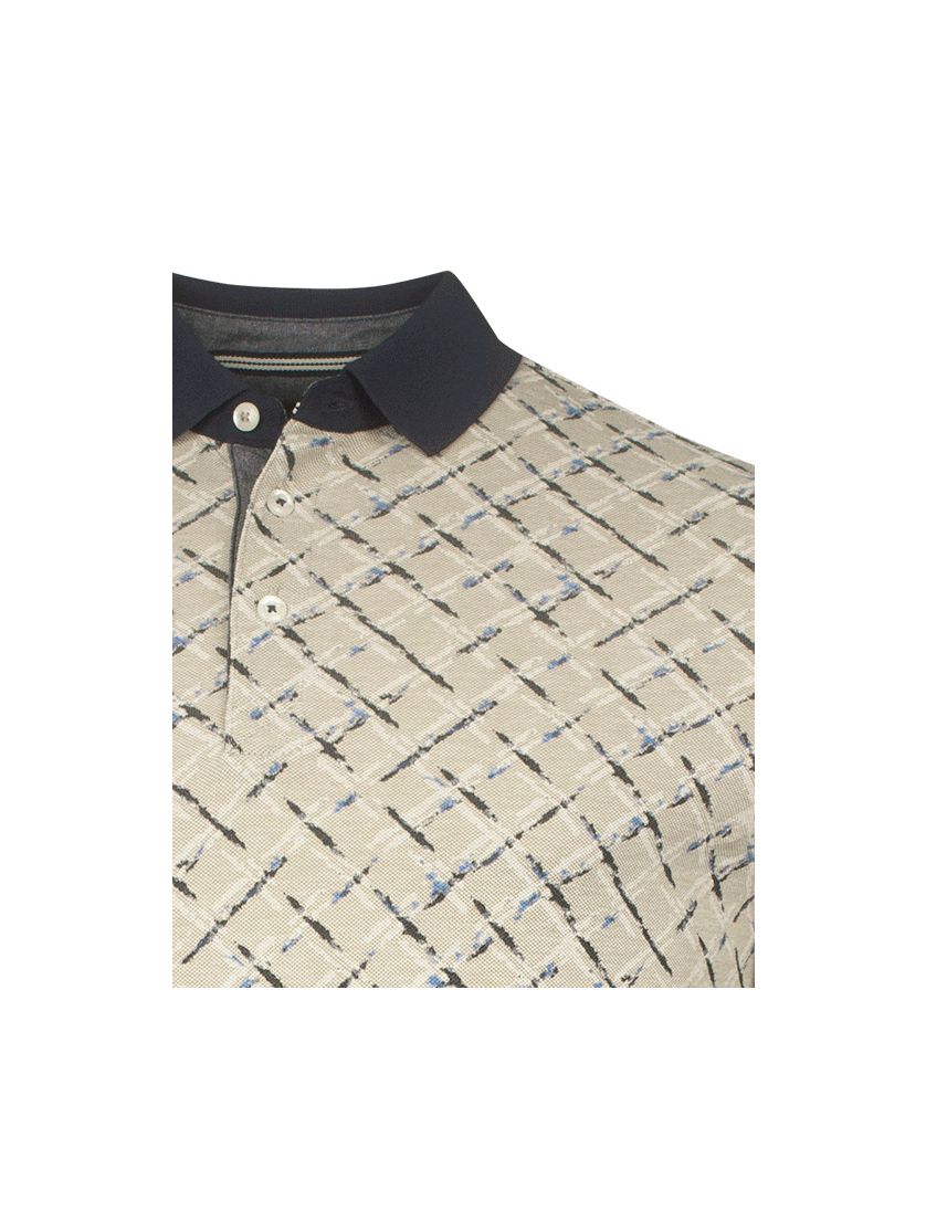 Baileys polo beige geprint v-hals