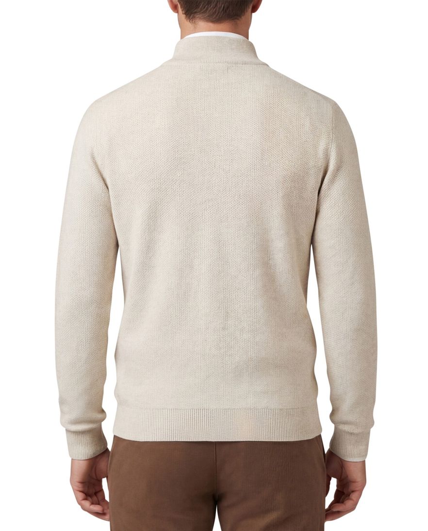 Baileys trui half zipper beige lange mouw