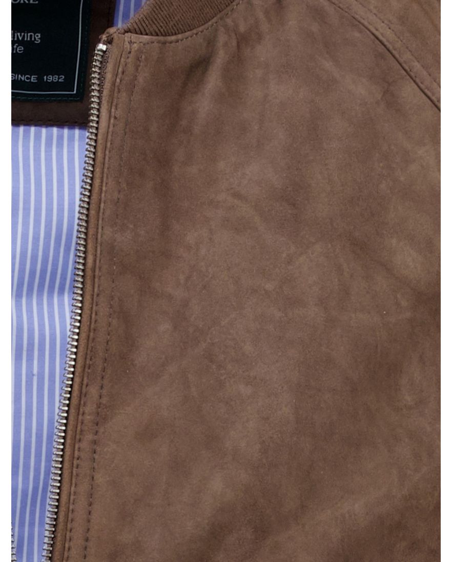 Wellington of Bilmore bomberjack effen bruin suede