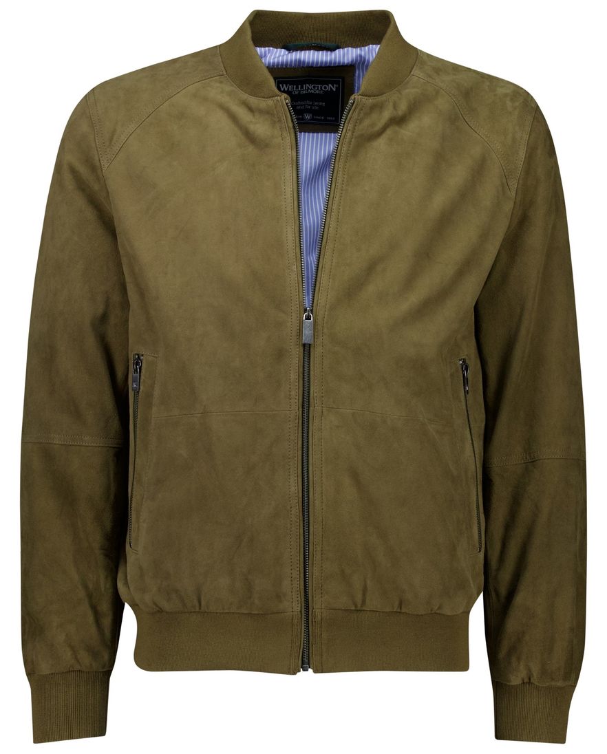 Wellington of Bilmore bomberjas effen groen normale fit