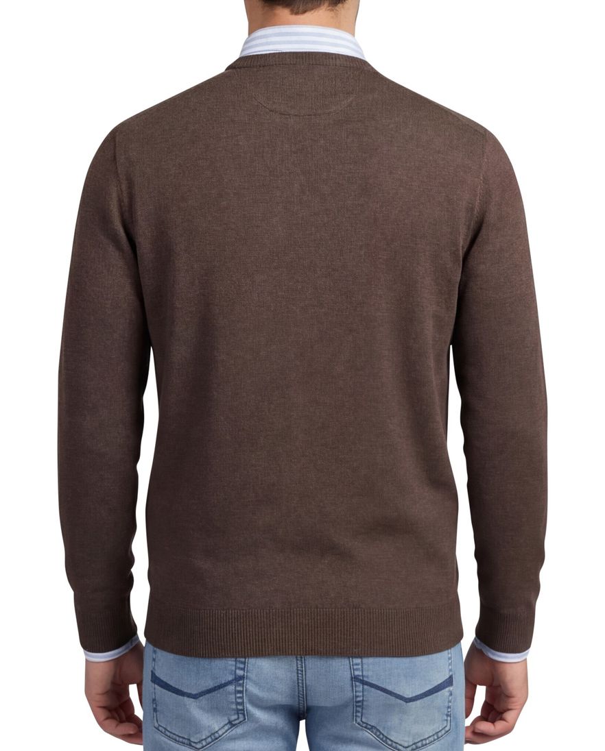 Paul & Shark Cotton & Silk trui bruin