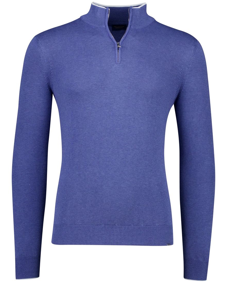 Paul & Shark half zip trui blauw zijde gemêleerd