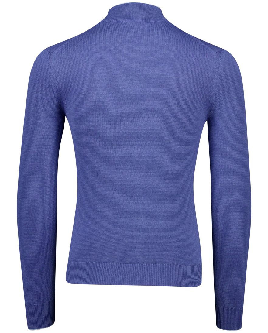 Paul & Shark half zip trui blauw zijde gemêleerd