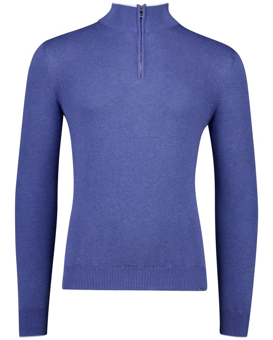 Paul & Shark half zip trui blauw zijde gemêleerd