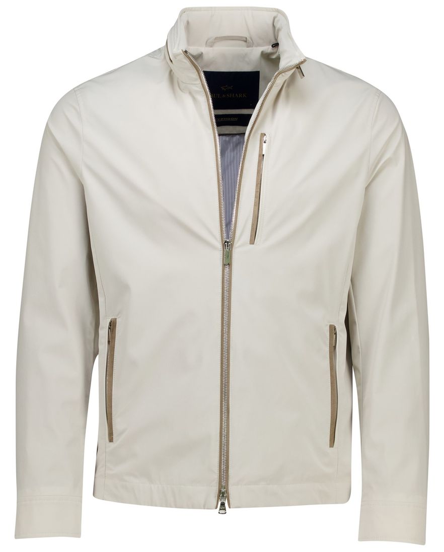 Paul & Shark zomerjas beige effen met borstzak