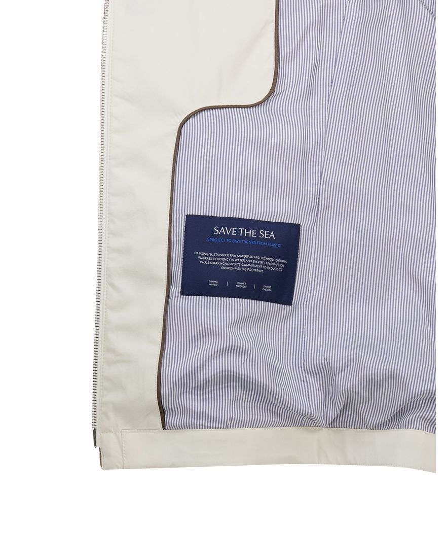 Paul & Shark zomerjas beige effen met borstzak