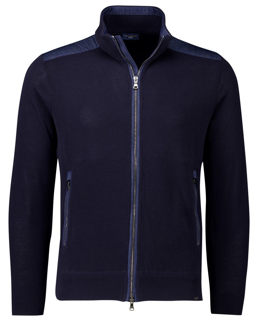 Paul & Shark vest donlerblauw Fresco Zipped Cotton