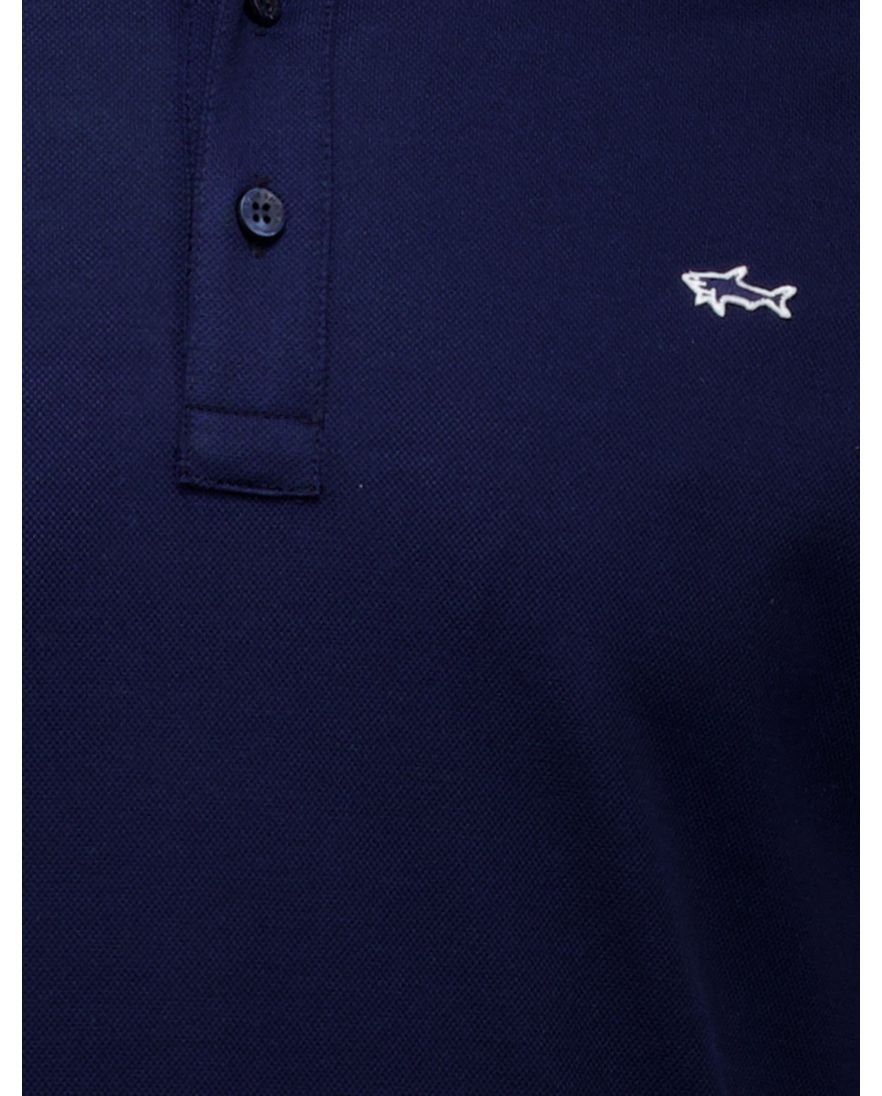 Paul & Shark polo navy knitted effen wijde fit