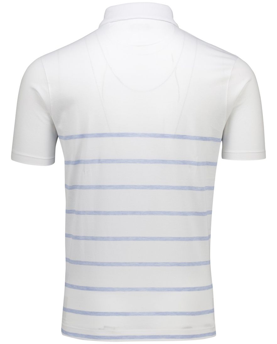 Paul & Shark polo wit blauw gestreept 100% katoen