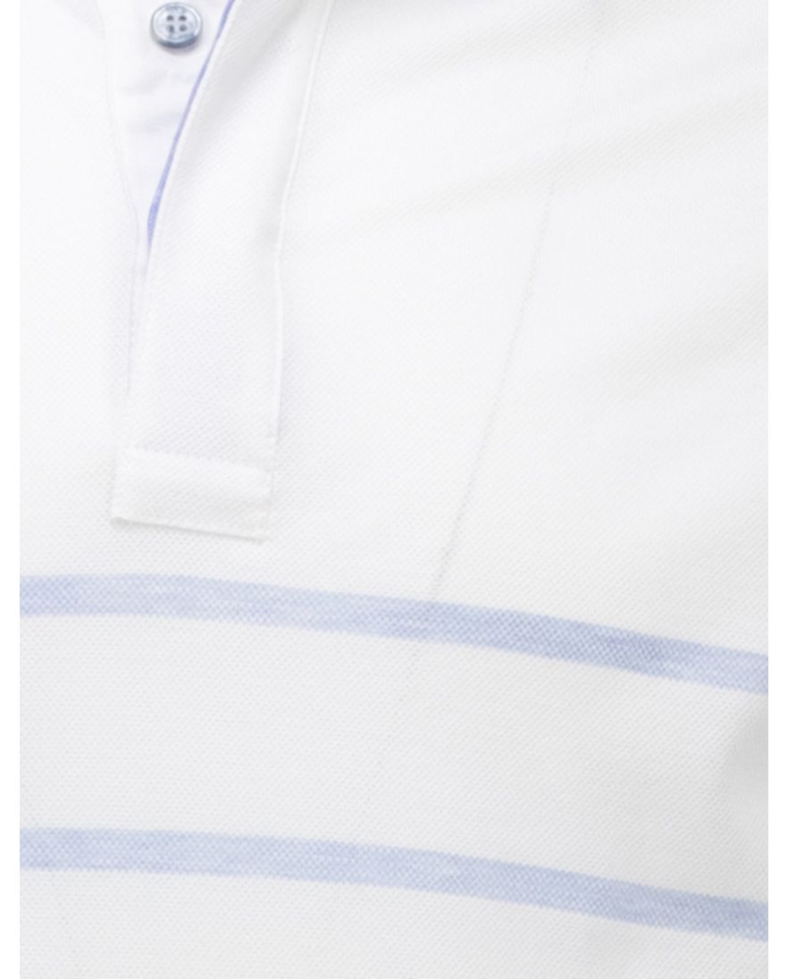 Paul & Shark polo wit blauw gestreept 100% katoen