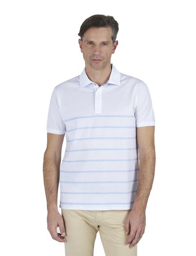 Paul & Shark Paul & Shark polo wit blauw gestreept 100% katoen