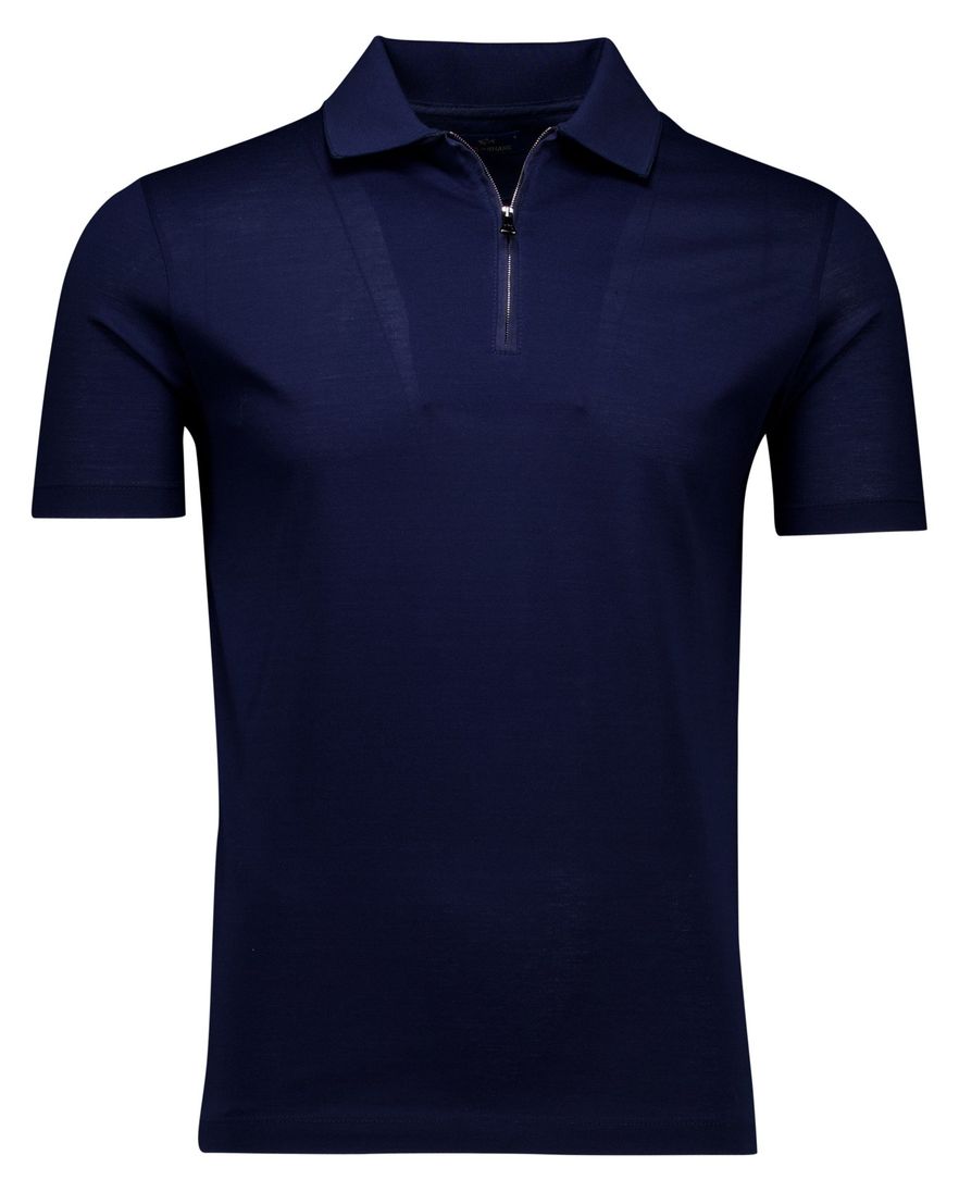 Paul & Shark polo blauw met rits wijde fit