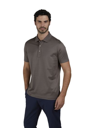 Paul & Shark Paul & Shark polo bruin Silver Collection effen