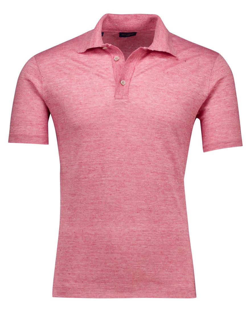 Paul & Shark polo roze Linen Polo 3 knoops