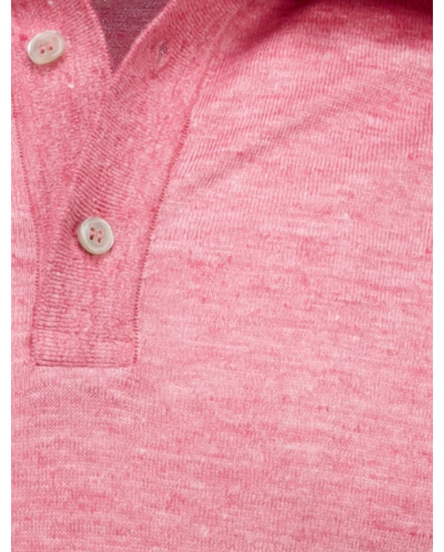 Paul & Shark polo roze Linen Polo 3 knoops
