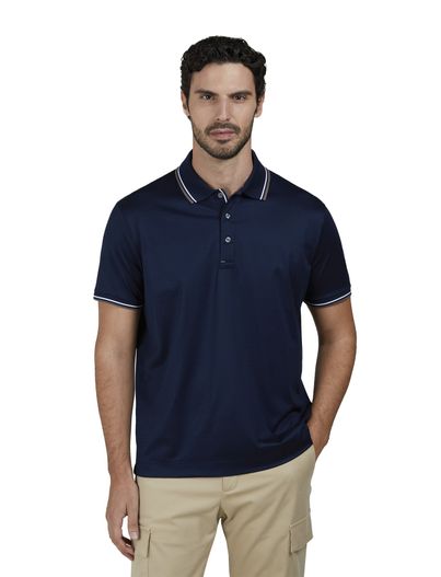 Paul & Shark Paul & Shark polo blauw jersey 3 knoops