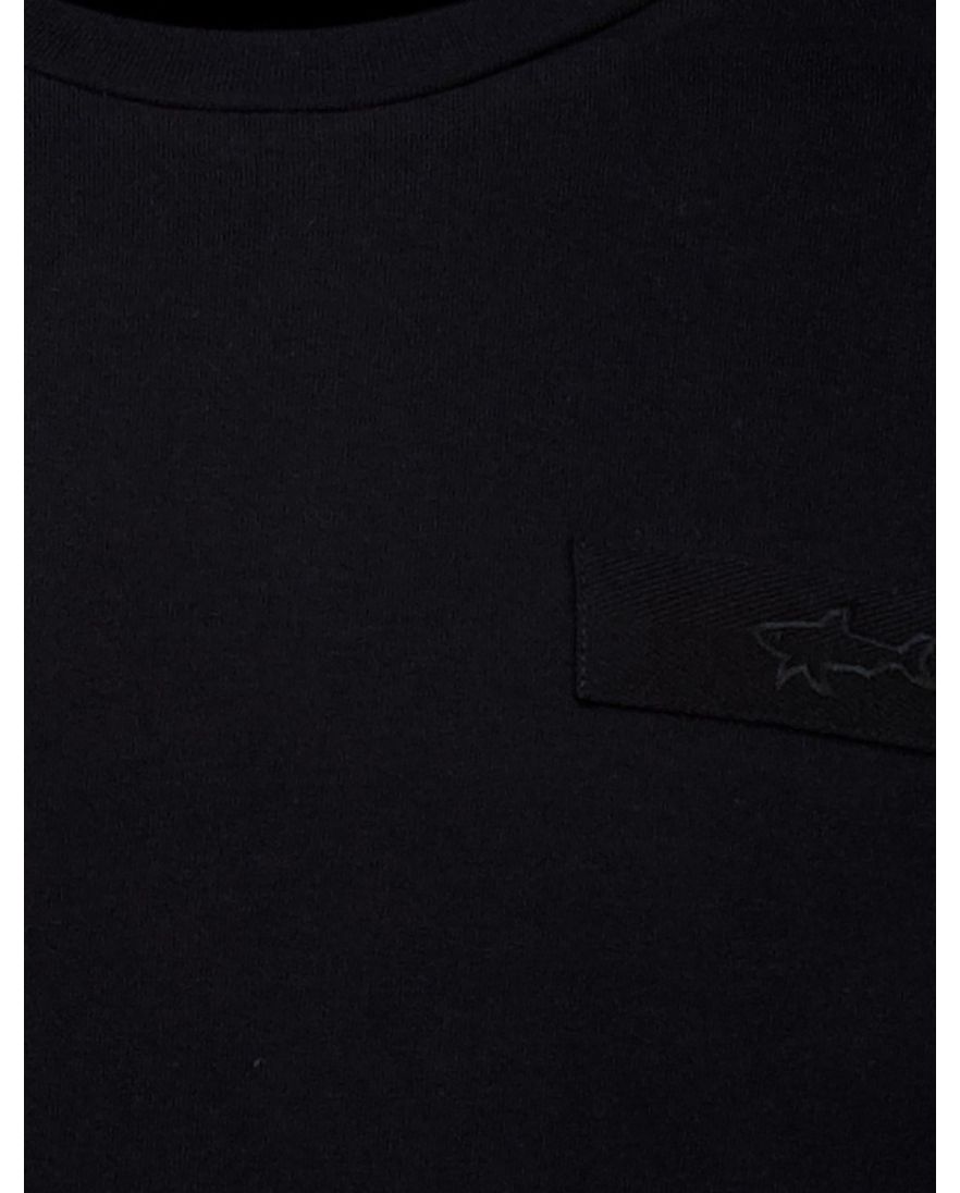 Paul & Shark t-shirt zwart effen met detail