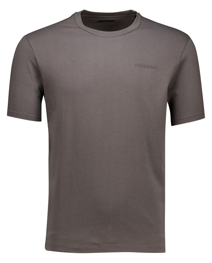 Paul & Shark t-shirt bruin effen ronde hals