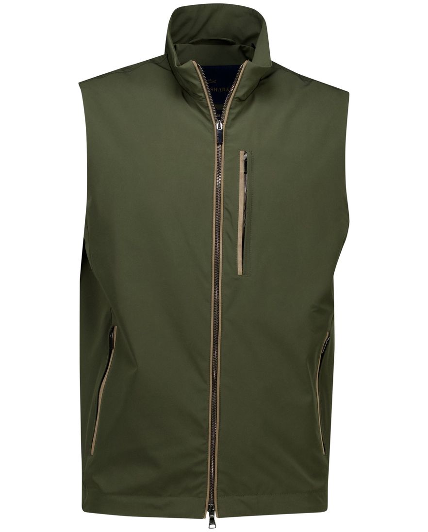 Paul & Shark bodywarmer groen effen wijde fit