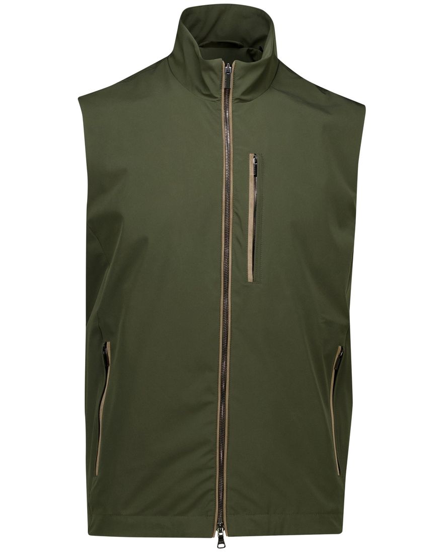 Paul & Shark bodywarmer groen effen wijde fit