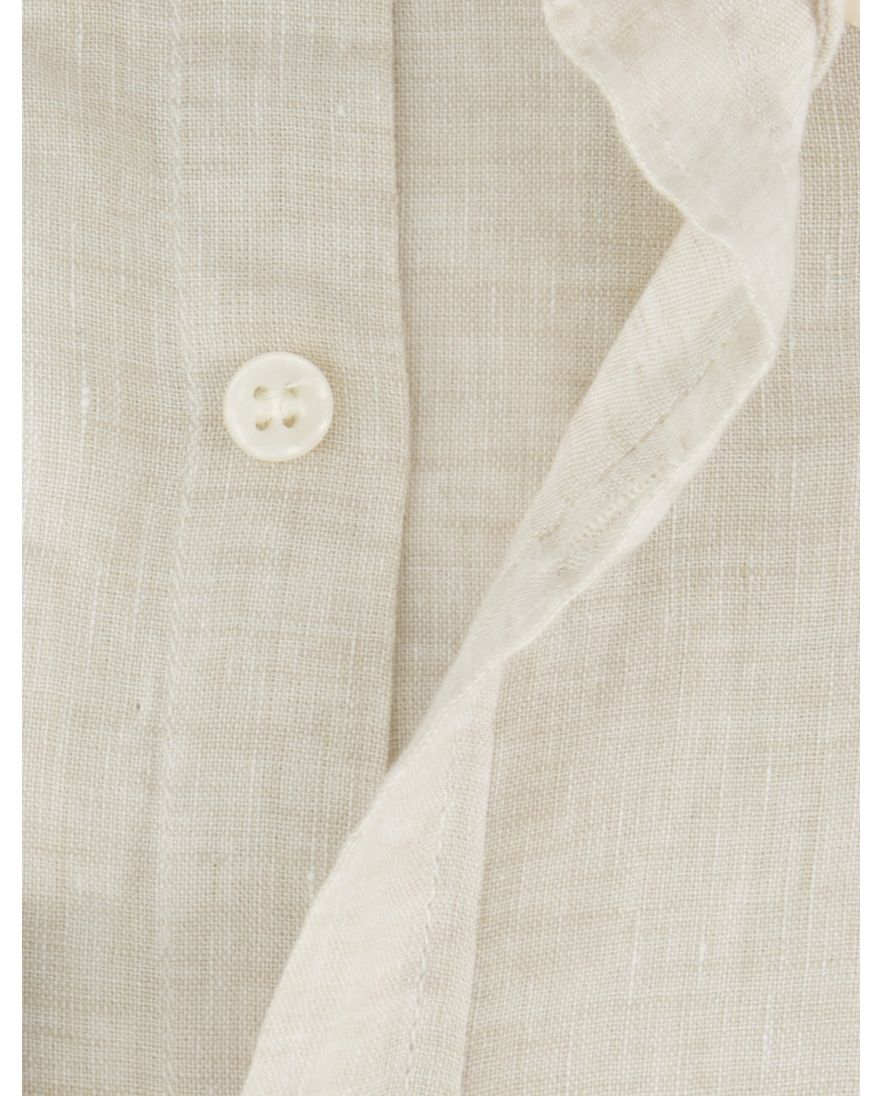 Paul & Shark overhemd beige 100% linnen borstzak