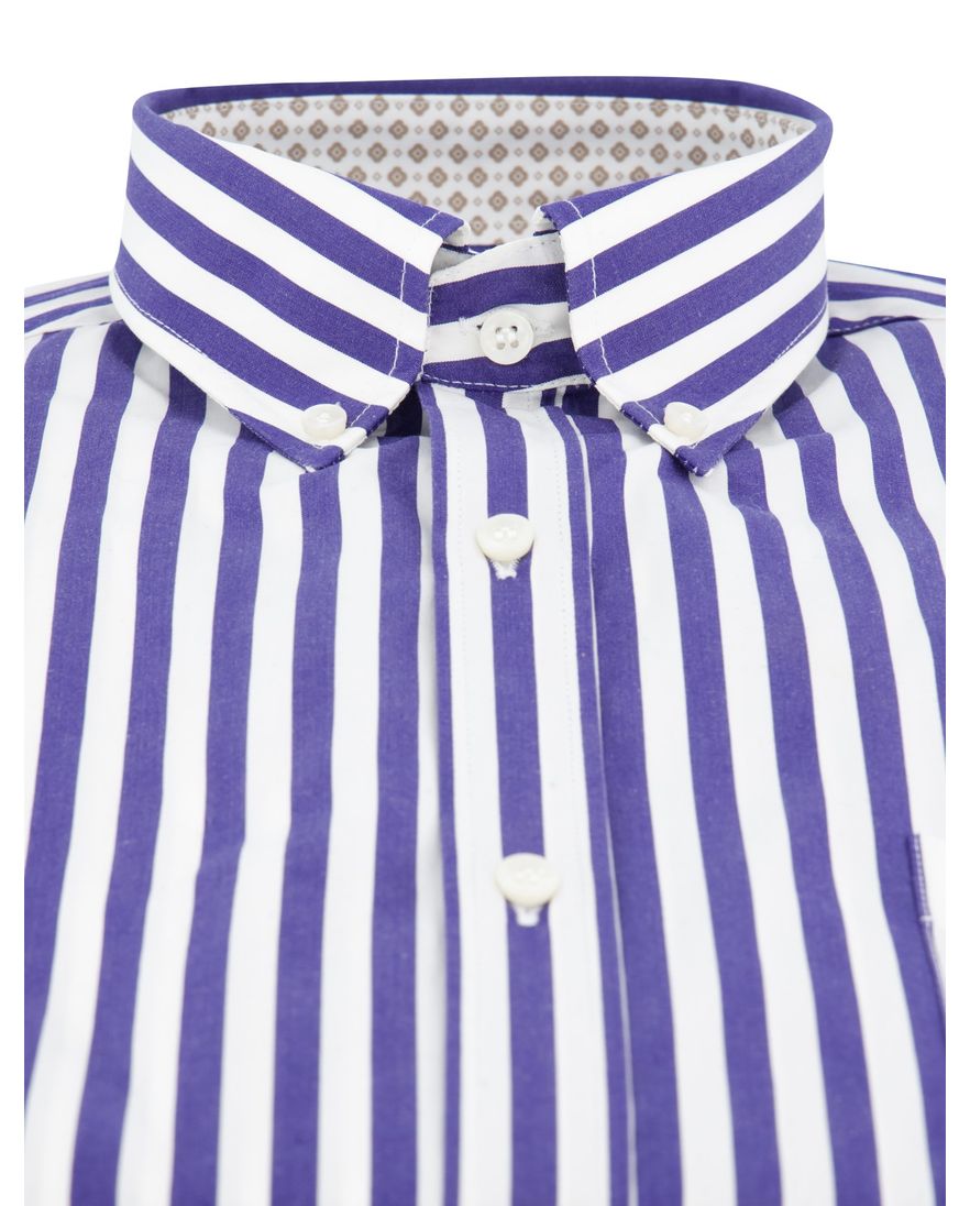 Paul & Shark overhemd korte mouw blauw gestreept