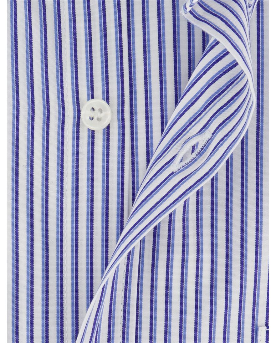 Paul & Shark overhemd blauw wit gestreept button-down