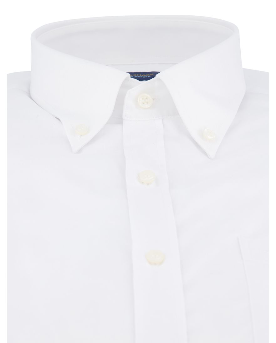 Paul & Shark Summer Oxford overhemd wit korte mouw effen