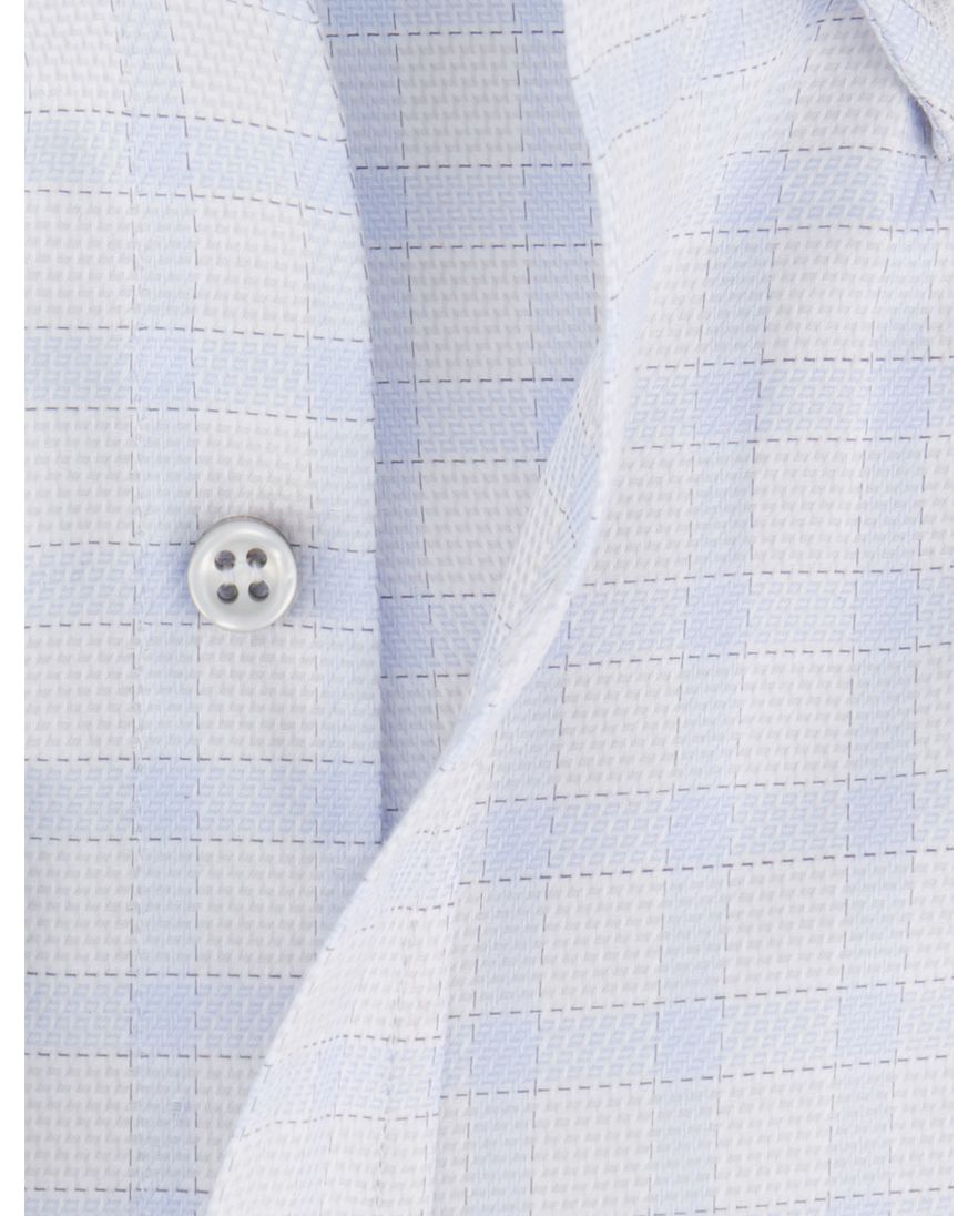 Paul & Shark overhemd lichtblauw geruit borstzak wijde fit