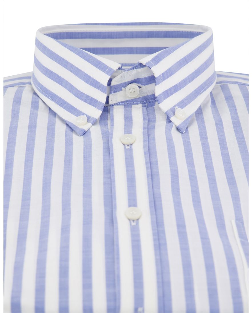 Paul & Shark overhemd blauw wit korte mouw button-down