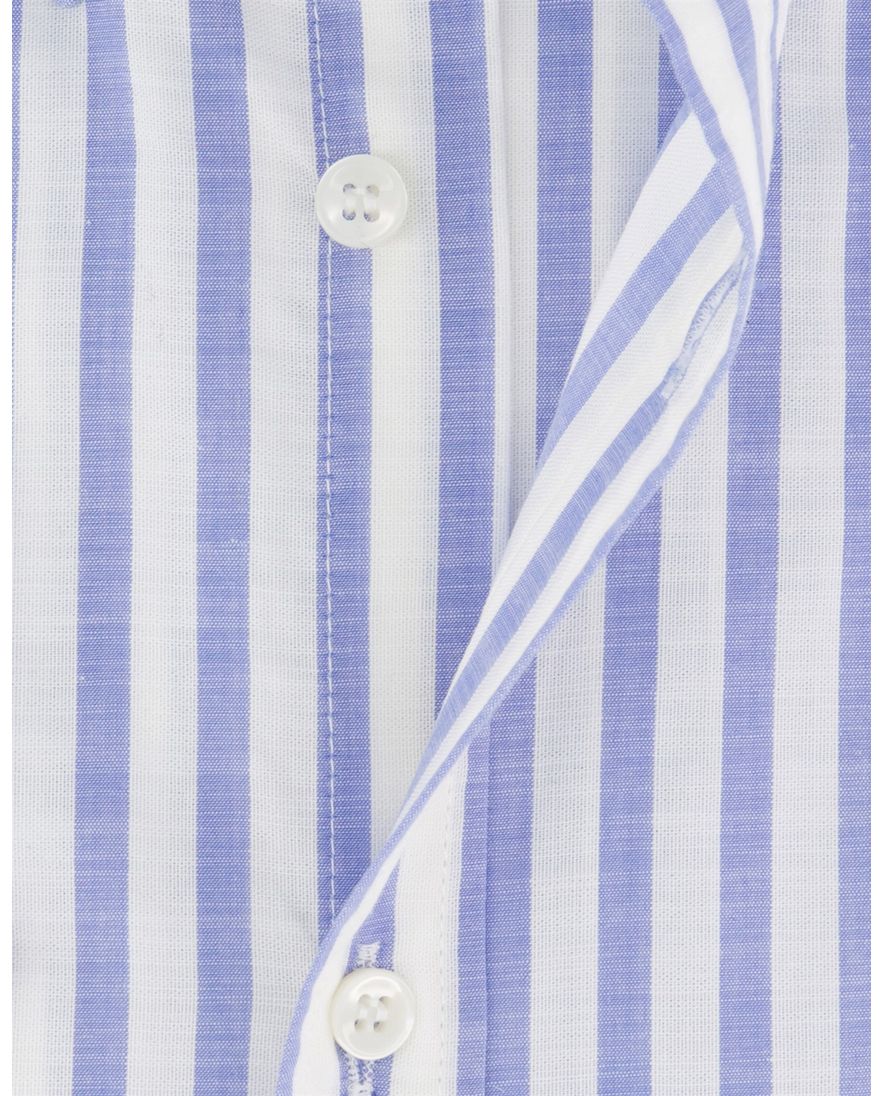 Paul & Shark overhemd blauw wit korte mouw button-down