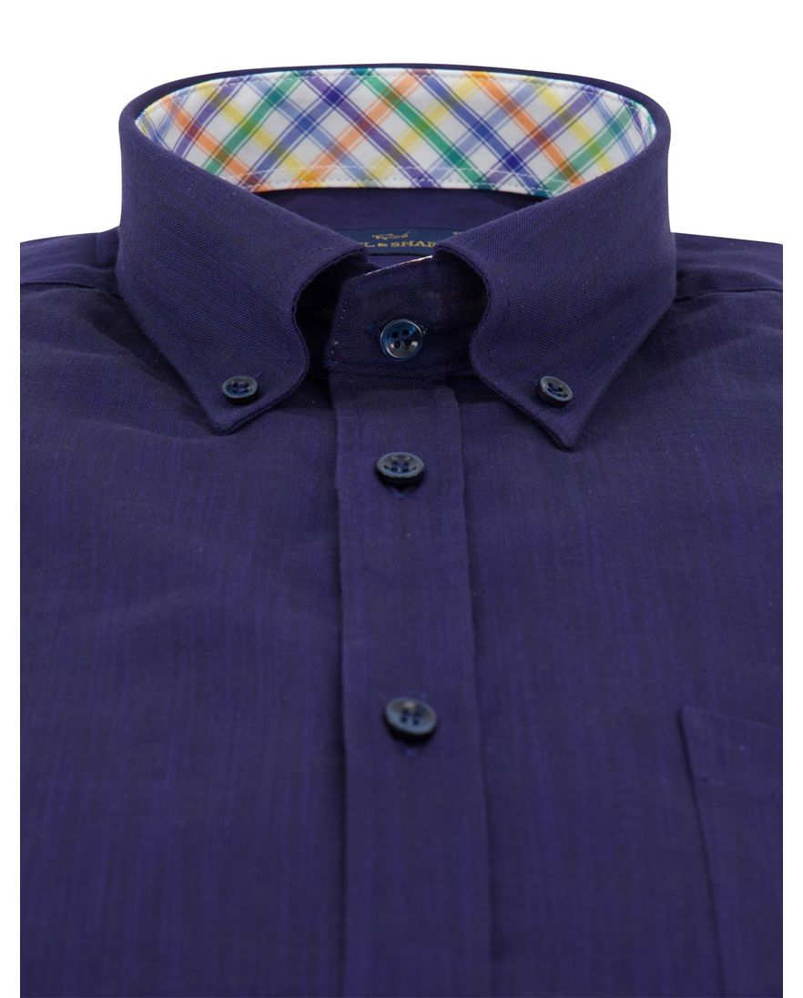 Paul & Shark overhemd donkerblauw borstzak gemêleerd