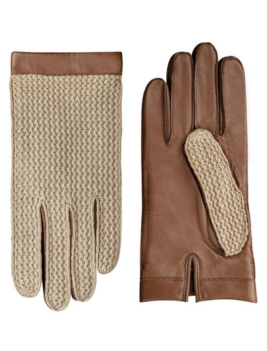 Handschoenen Laimbock Yale bruin katoen en leer