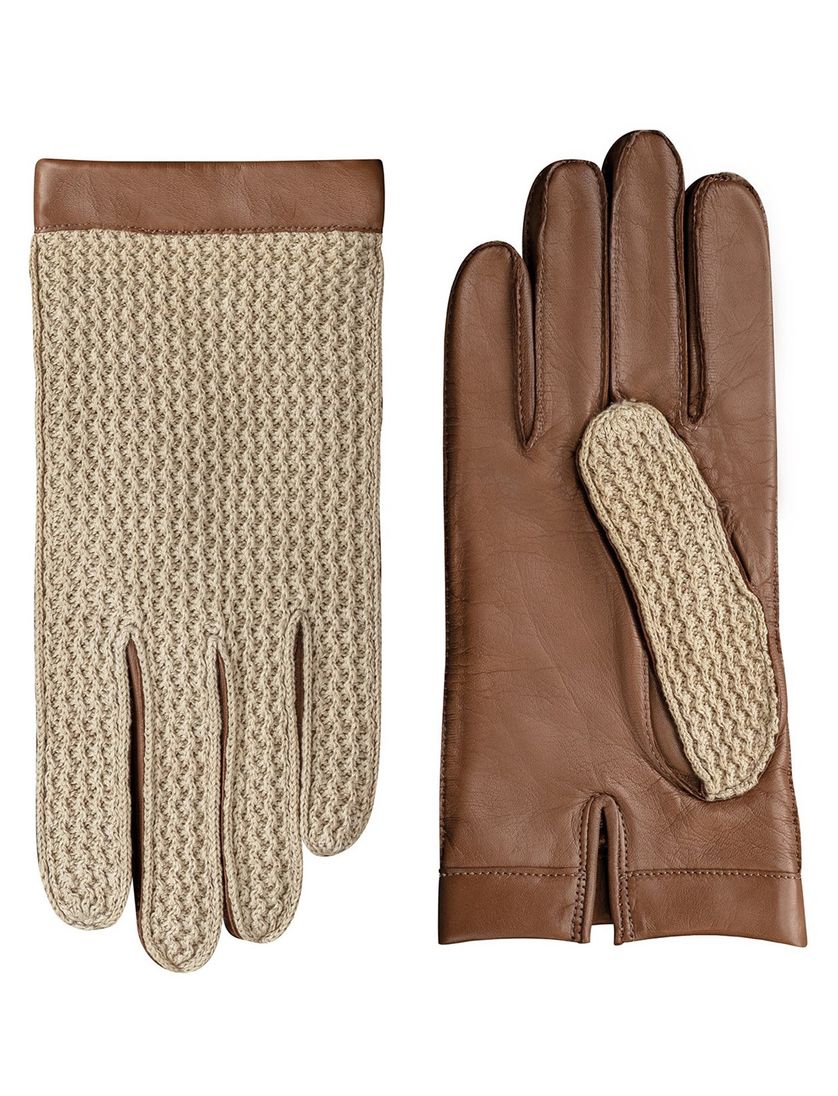 Handschoenen Laimbock Yale bruin katoen en leer