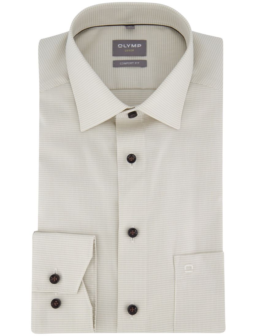 Olymp Shirt dress ml 5 beige lange mouw