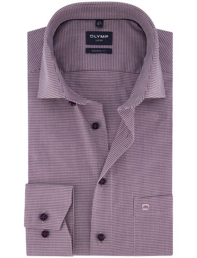 Olymp Olymp overhemd paars geprint